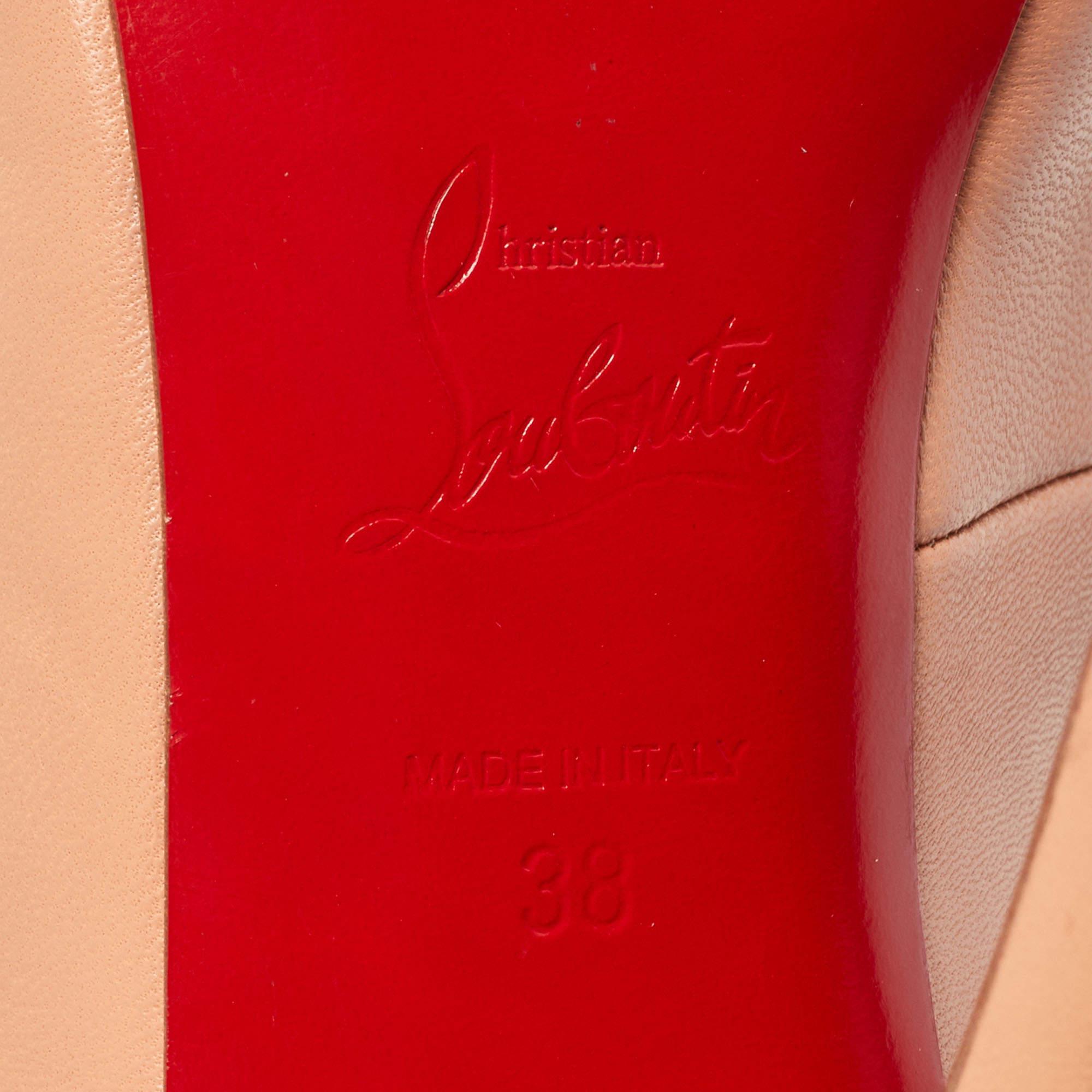 Christian Louboutin Light Orange Leather Dillian Pumps Size 38 4