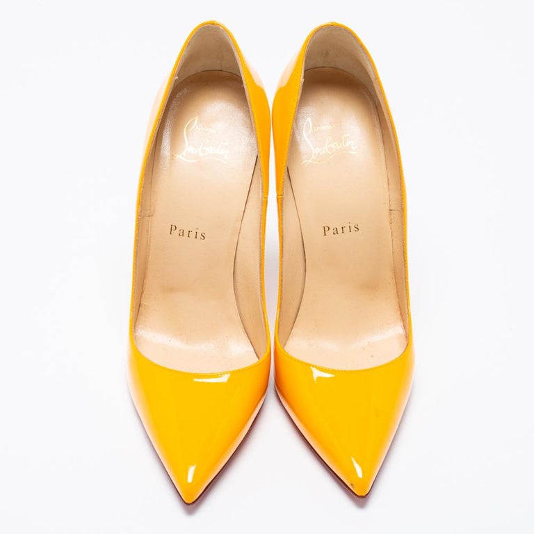 Christian Louboutin Light Orange Patent Leather So Kate Pumps Size 38.5