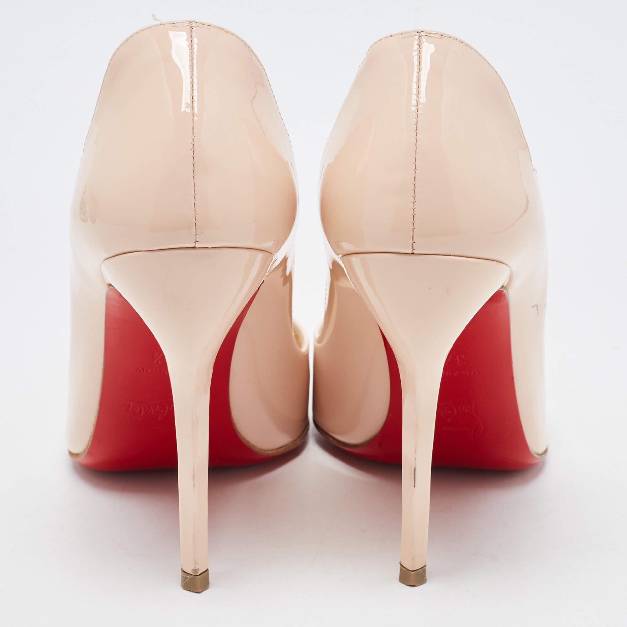 Christian Louboutin Light Pink Patent Leather Wawy Dolly Pumps Size 37.5 1