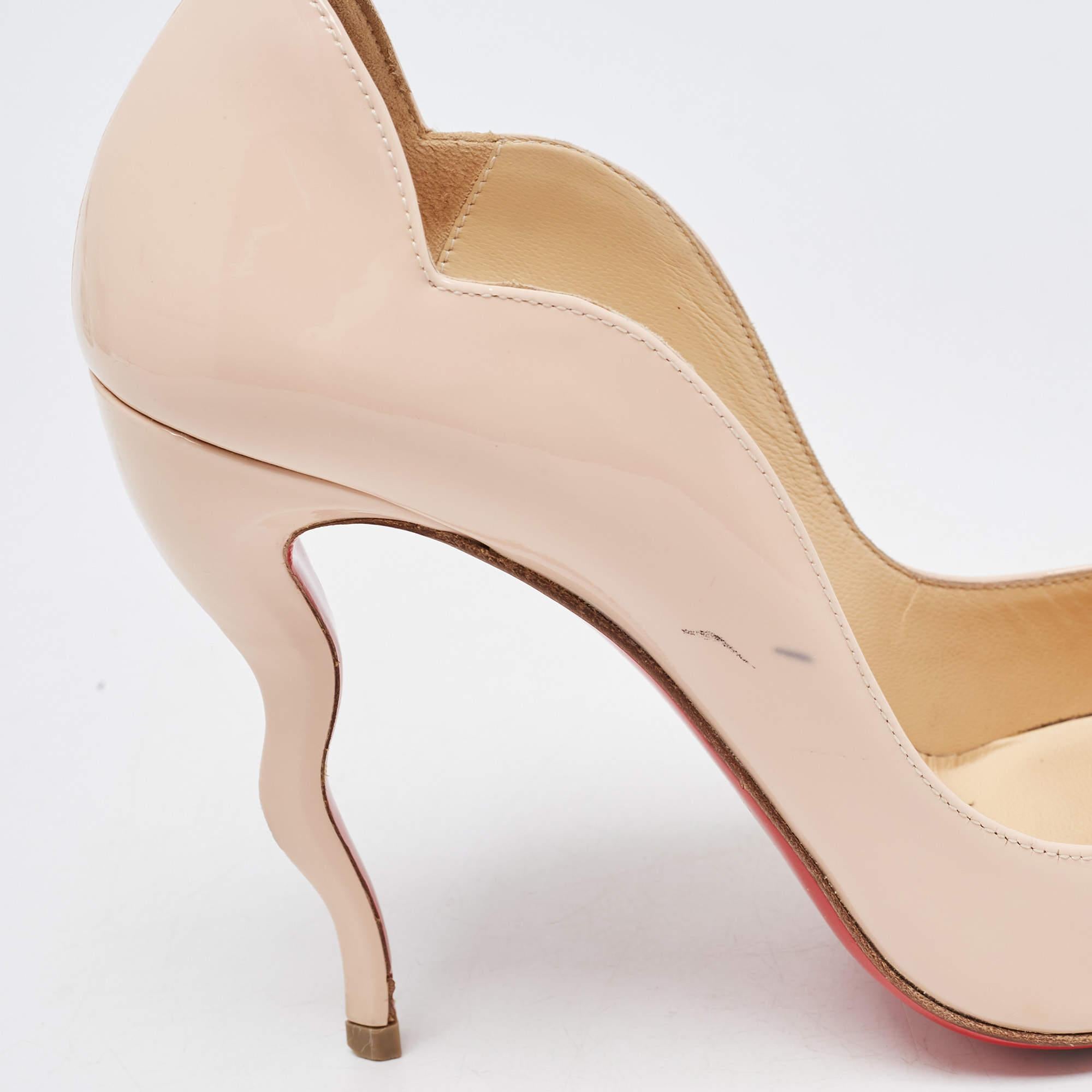 Christian Louboutin Light Pink Patent Leather Wawy Dolly Pumps Size 37.5 3