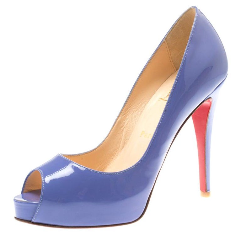 Christian Louboutin Lilac Patent Leather New Very Prive Peep Toe Pumps ...