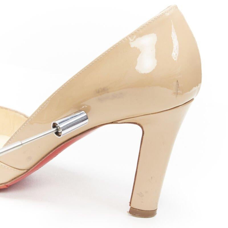 CHRISTIAN LOUBOUTIN Lilibelt 100 nackte Lackleder-Pump EU36 mit Diamanten-Schnalle 5
