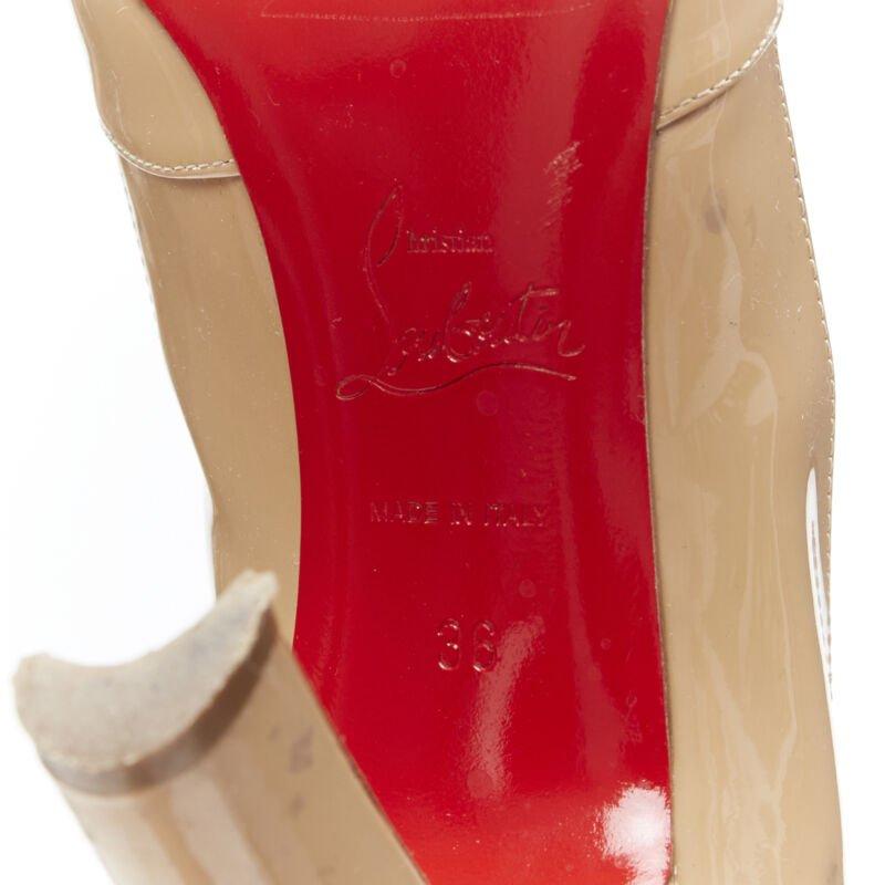 CHRISTIAN LOUBOUTIN Lilibelt 100 nackte Lackleder-Pump EU36 mit Diamanten-Schnalle 7