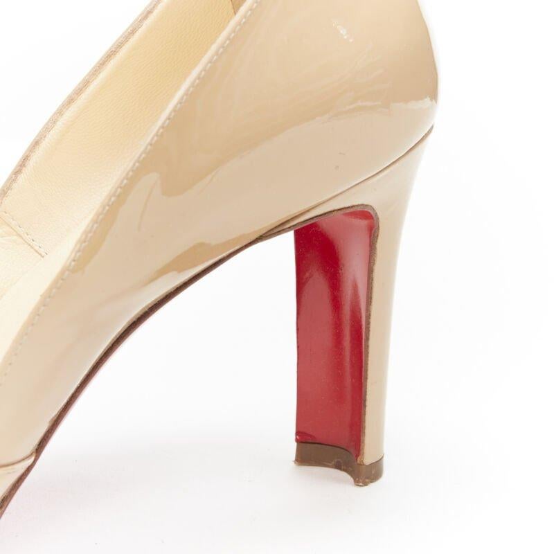 CHRISTIAN LOUBOUTIN Lilibelt 100 nackte Lackleder-Pump EU36 mit Diamanten-Schnalle 3