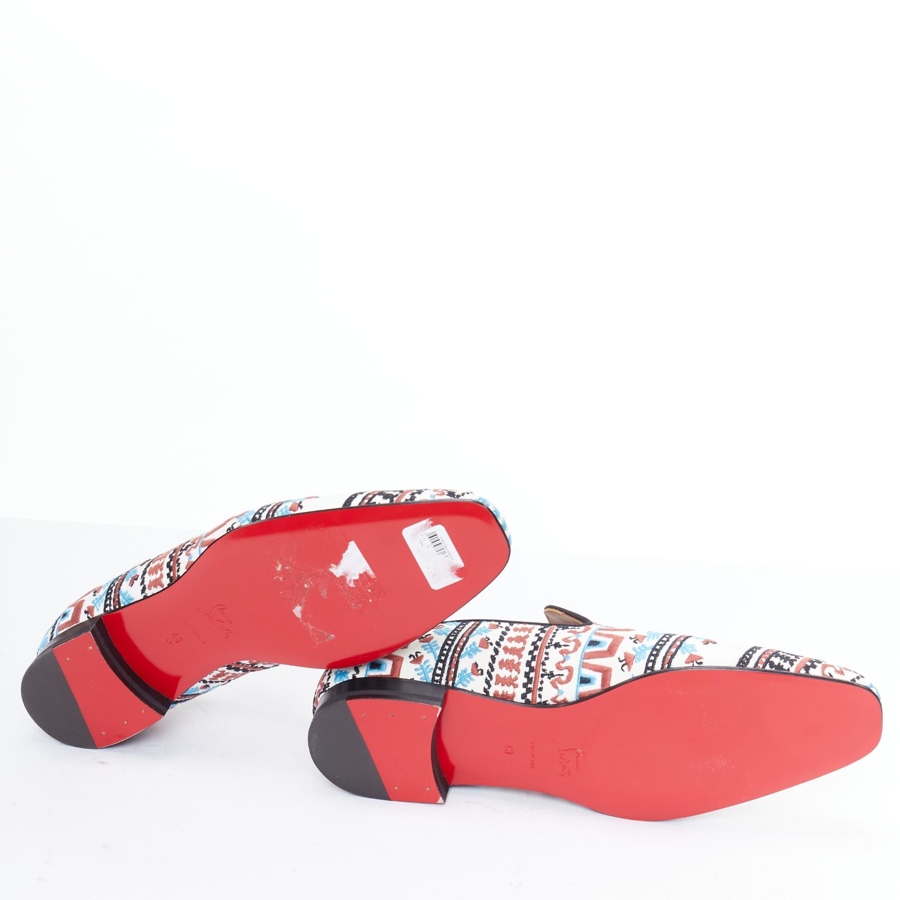 CHRISTIAN LOUBOUTIN Limited Edition Dandelion Greek Flat embroidered loafer EU43 For Sale 6