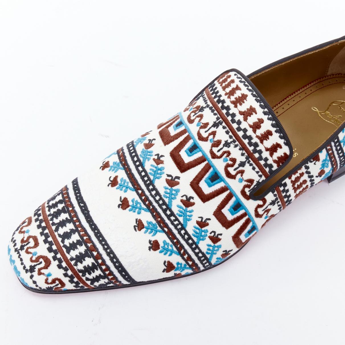 CHRISTIAN LOUBOUTIN Limited Edition Dandelion Greek Flat embroidered loafer EU43 For Sale 2