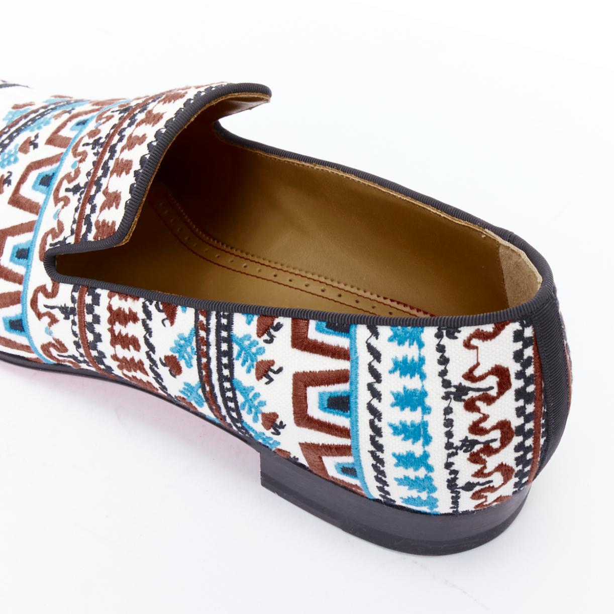 CHRISTIAN LOUBOUTIN Limited Edition Dandelion Greek Flat embroidered loafer EU43 For Sale 3