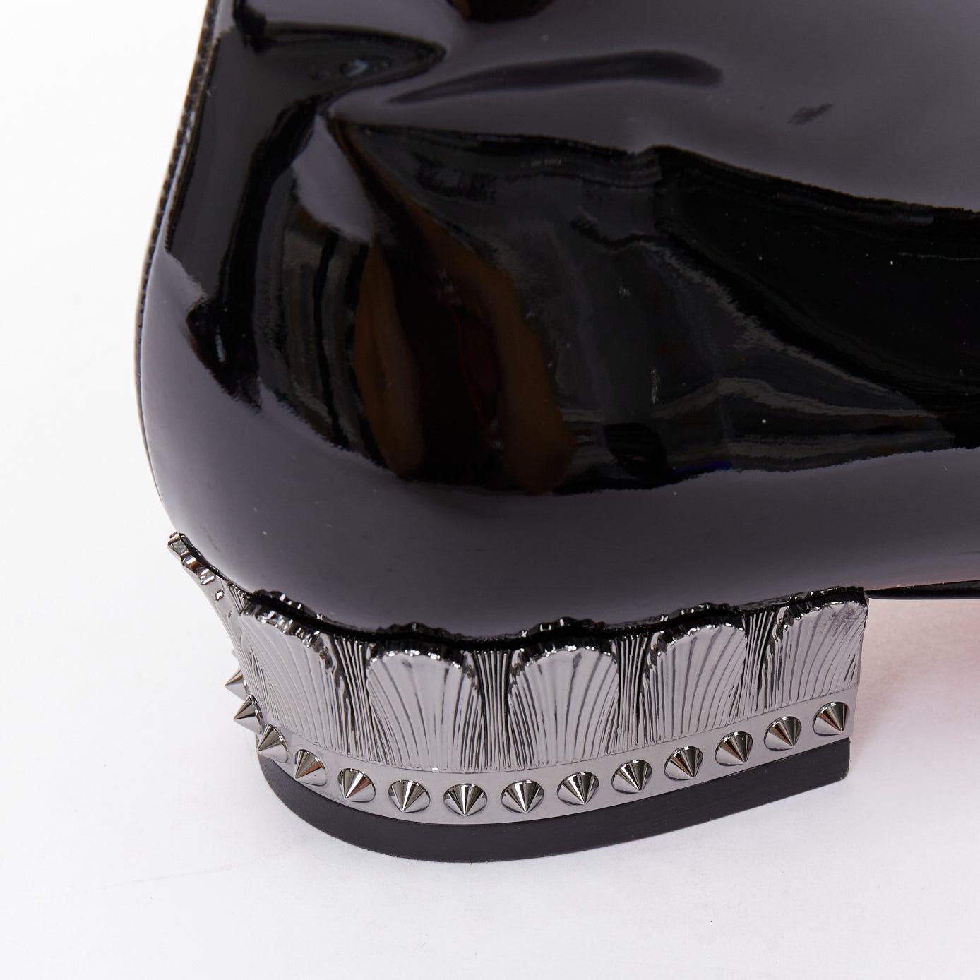 CHRISTIAN LOUBOUTIN Lipsiboot 35 negro charol plateado metal egipcio Columna tacón botines EU43
Referencia: TGAS/F00148
Marca: Christian Louboutin
Model No: Lipsiboot 35
Material: Charol, Metal
Color: Negro, Plata
Patrón: Sólido
Cierre: