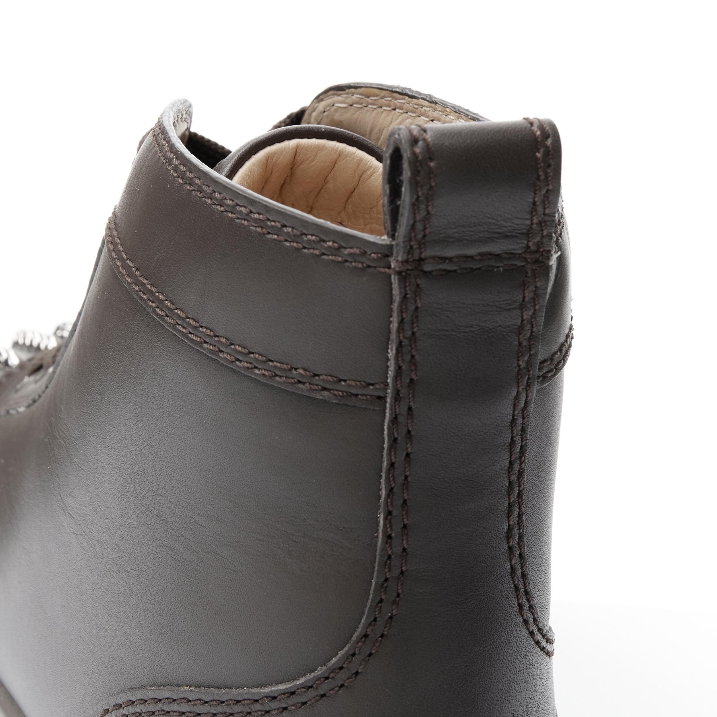 CHRISTIAN LOUBOUTIN Lou Spikes Orlatno brown studded toe high top sneaker EU40 For Sale 3