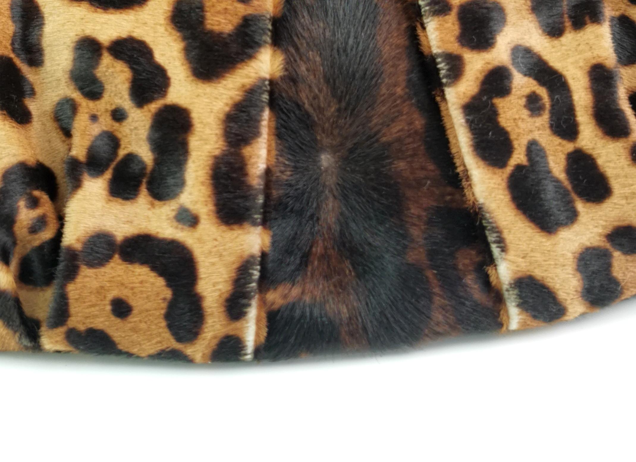 Christian Louboutin Loubi Lula, leopard print clutch purse, Gold tone hardware  For Sale 1