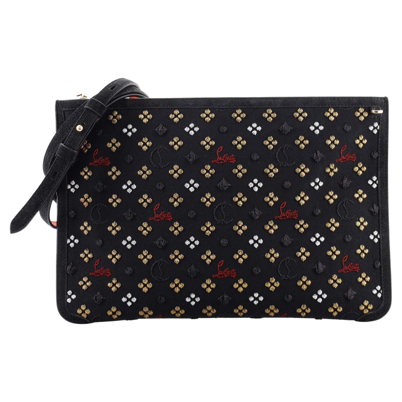 Christian Louboutin Loubiclutch Embellished Canvas