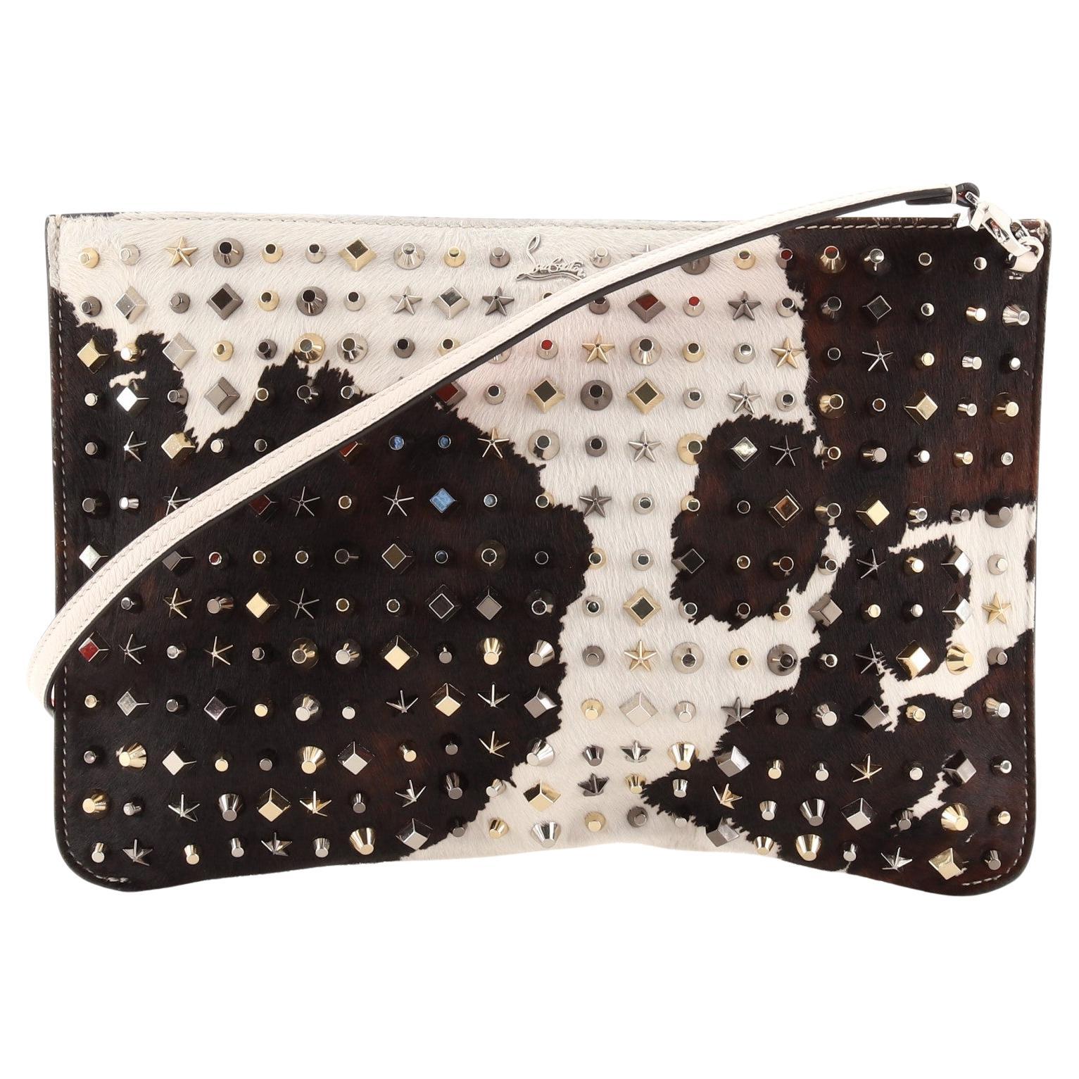 Christian Louboutin Loubiposh Clutch Printed Spiked Patent At 1stdibs 