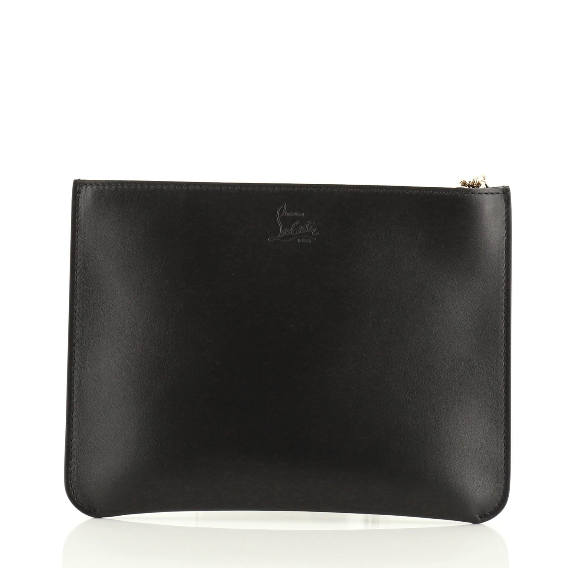 Christian Louboutin Loubicute Clutch Leather In Good Condition In NY, NY