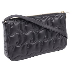 Christian Louboutin Loubila Embossed Shoulder Bag in Black Nappa Leather