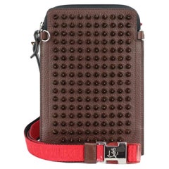Christian Louboutin Loubilab Studded Textured Leather Crossbody Bag