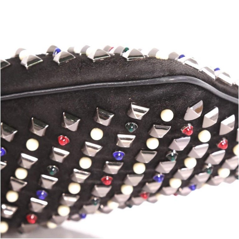 Christian Louboutin Loubiposh Cluch Spiked Suede at 1stdibs