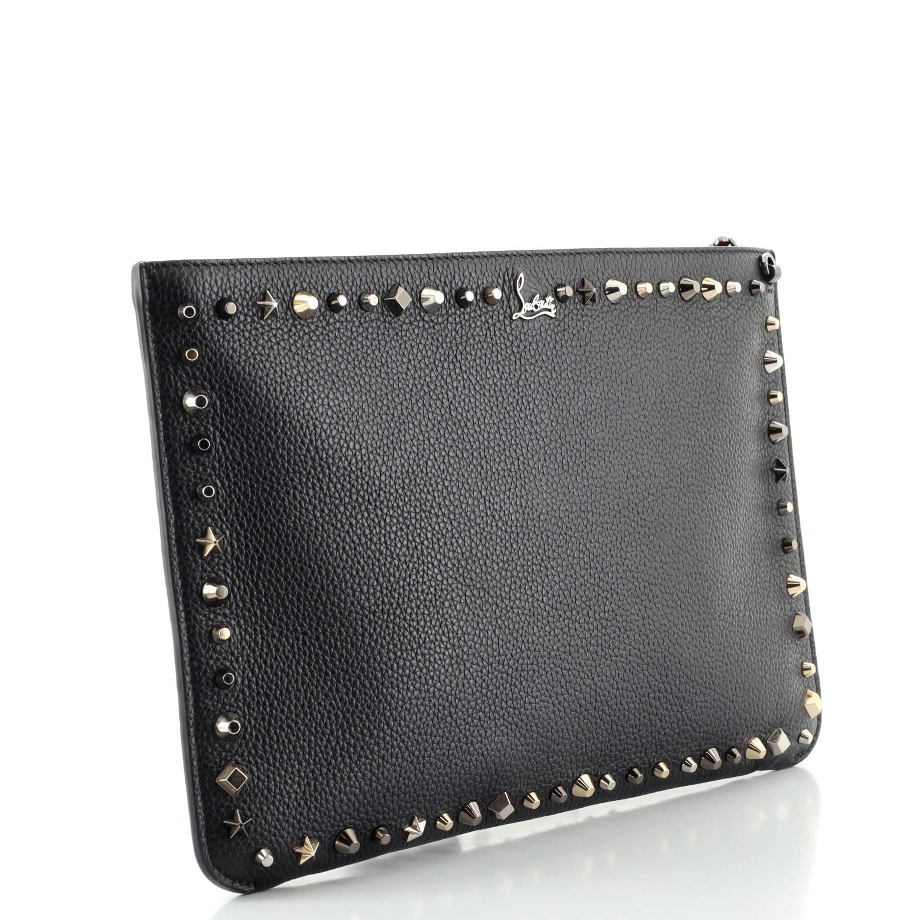 loubiposh spiked leather clutch