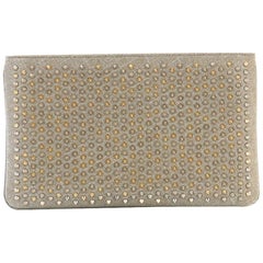 Christian Louboutin Loubiposh Clutch Spike Metallic Raffia