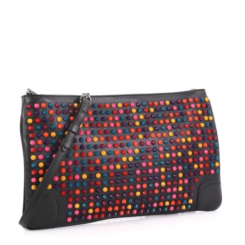 loubiposh spiked leather clutch