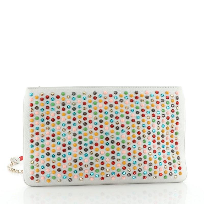 loubiposh spiked leather clutch