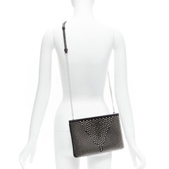 CHRISTIAN LOUBOUTIN Loubiposh spike stud leather crossbody shoulder clutch bag