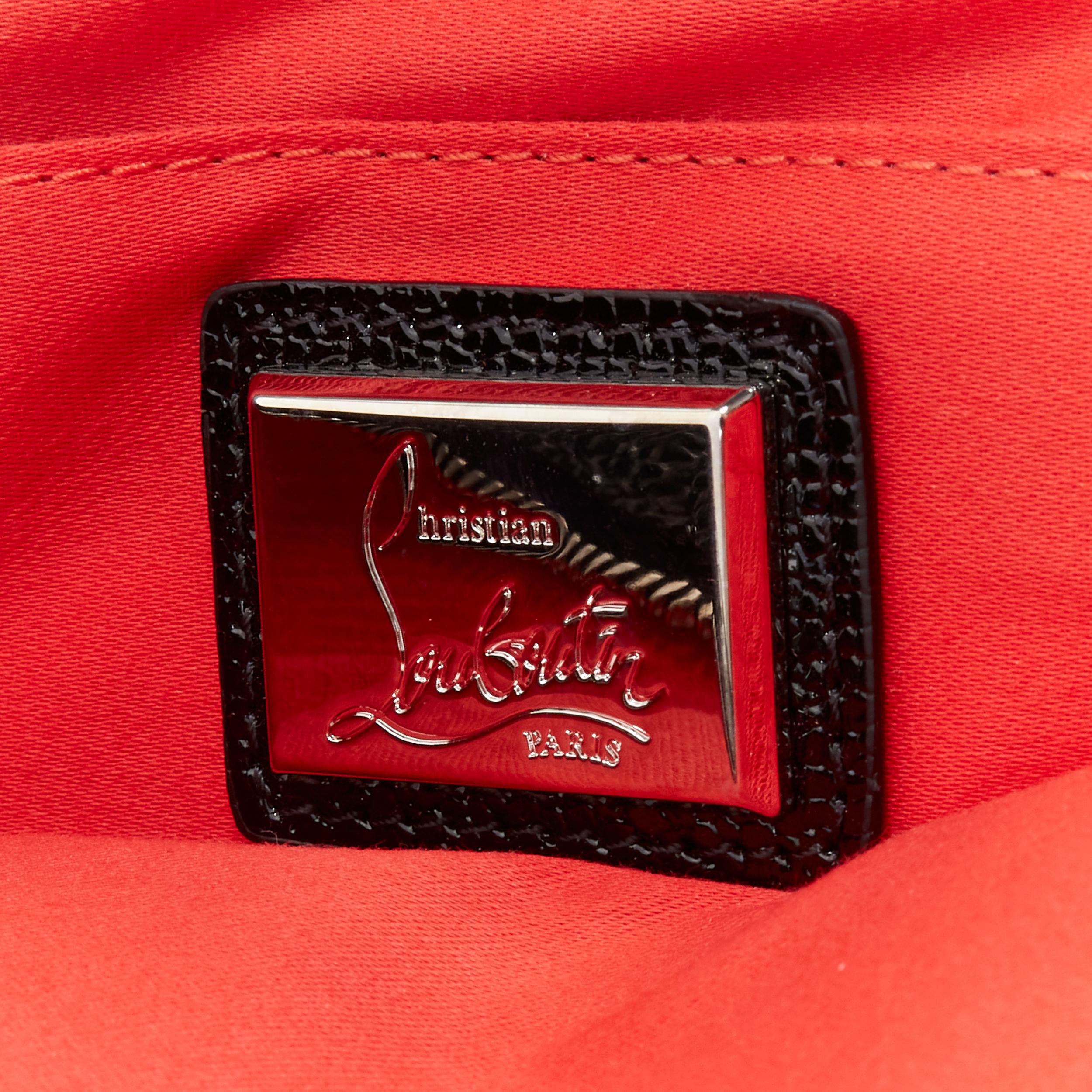 CHRISTIAN LOUBOUTIN Loubiposh spike stud leather crossbody shoulder clutch bag For Sale 5