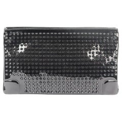 Christian Louboutin Loubiposh Spiked Patent Leather Clutch 