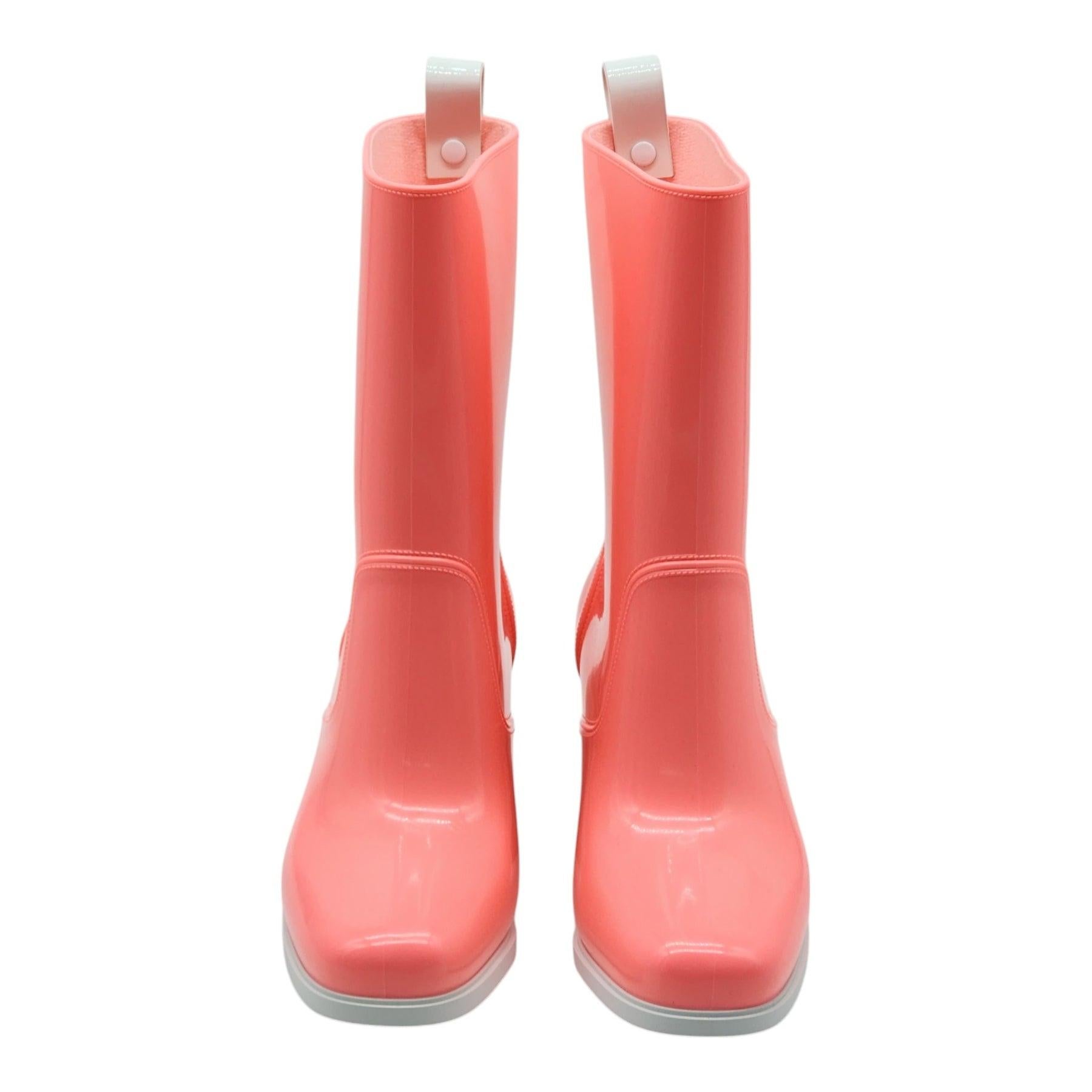 Christian Louboutin Loubirain Boots - PVC in Pink Size 37.

Additional information:
Material: PVC upper, rubber bottoms
Color: Pink
Size: 37 EU
Country: Italy
Dimension: Heel height 70mm (2.75 inches)
Condition: Brand new with box.