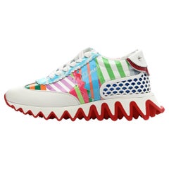 Used Christian Louboutin Loubishark Donna Striped Sneakers Sz 36