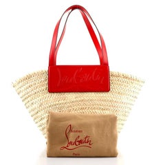 Christian Louboutin Loubishore Tote Straw with Leather Large