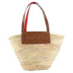Christian Louboutin Loubishore Tote Straw with Leather Large
