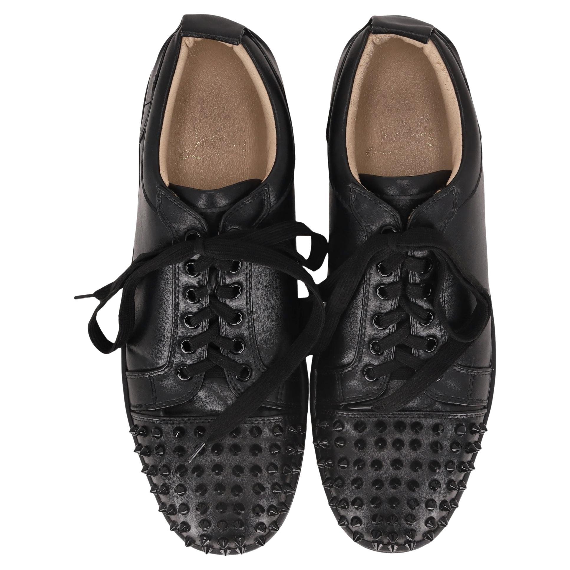 Christian Louboutin Louis Junior Spikes Leather Sneakers For Sale