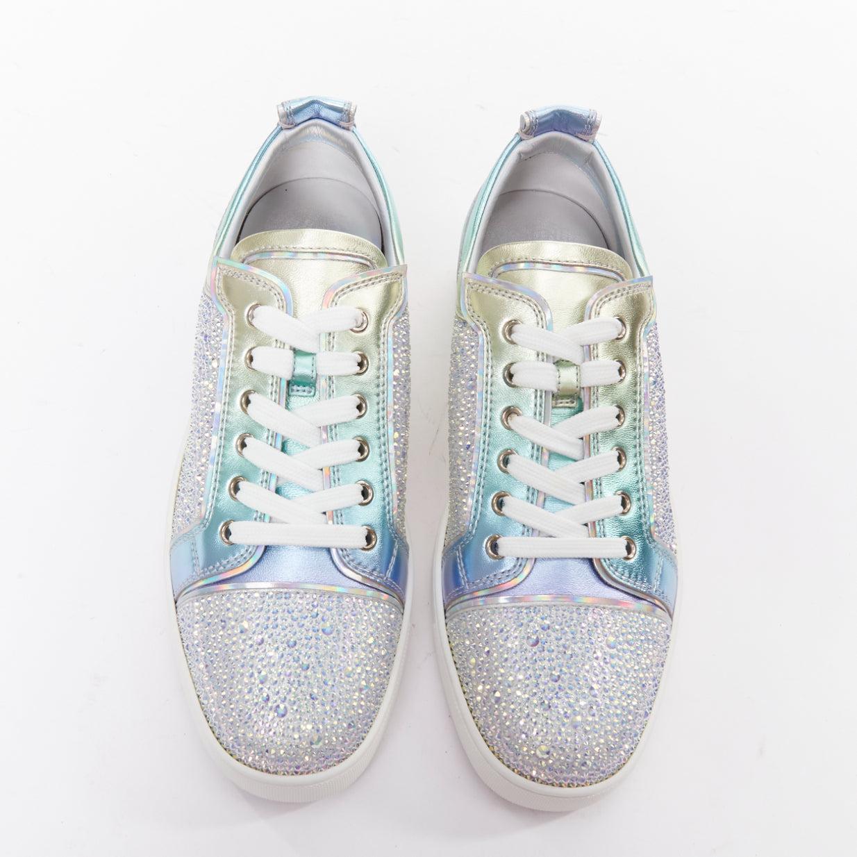 CHRISTIAN LOUBOUTIN Louis Junior Strass Zapatilla baja iridiscente EU43 Gris en venta