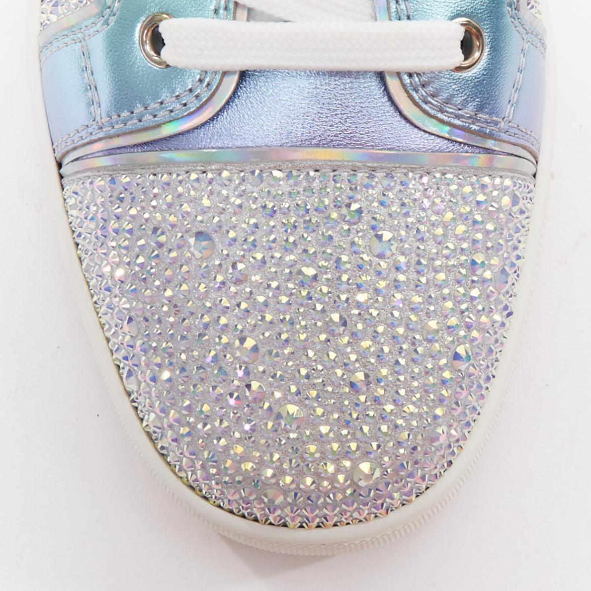 CHRISTIAN LOUBOUTIN Louis Junior Strass Zapatilla baja iridiscente EU43 en venta 1