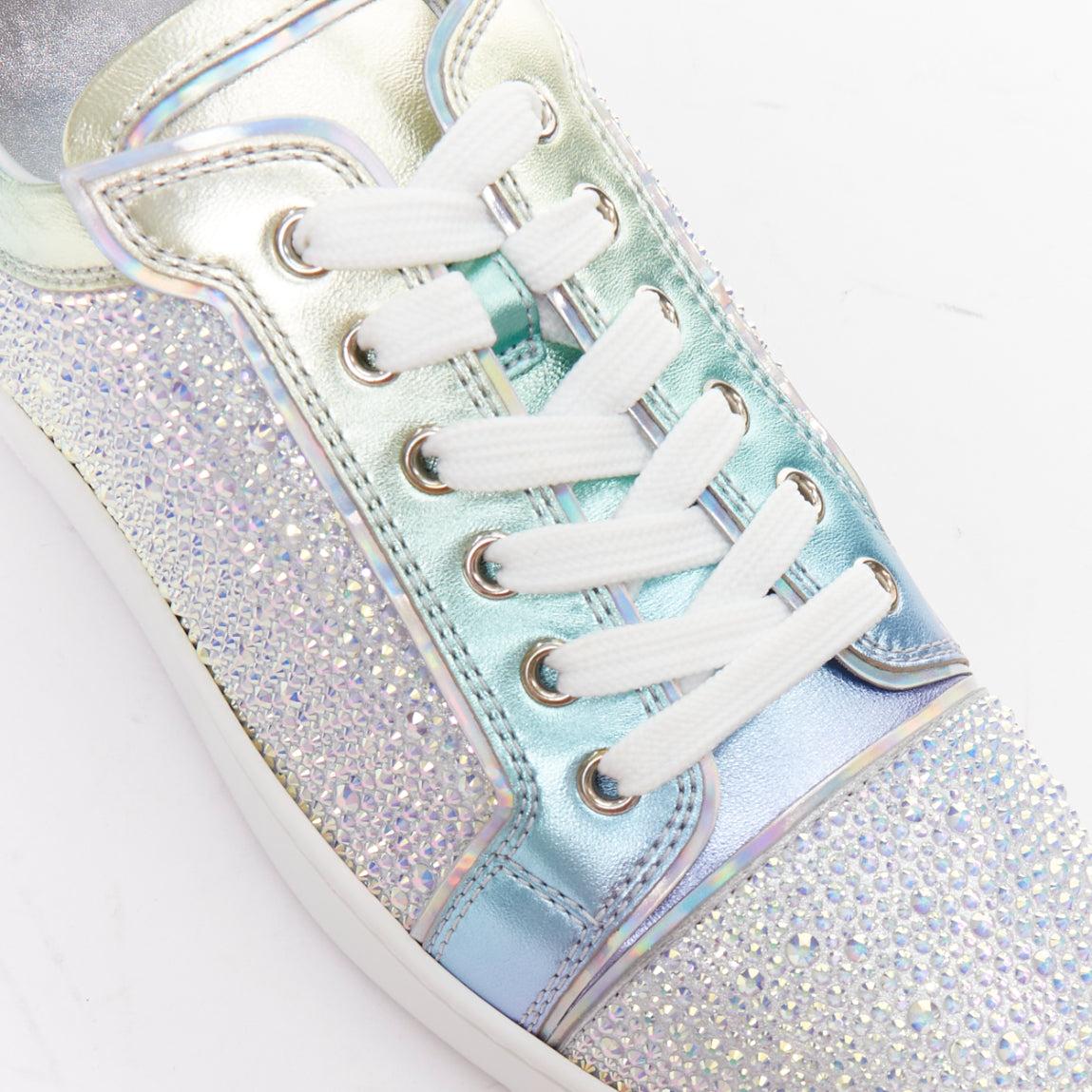 CHRISTIAN LOUBOUTIN Louis Junior Strass Zapatilla baja iridiscente EU43 en venta 2