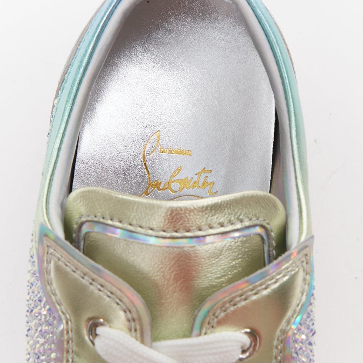 CHRISTIAN LOUBOUTIN Louis Junior Strass Zapatilla baja iridiscente EU43 en venta 4