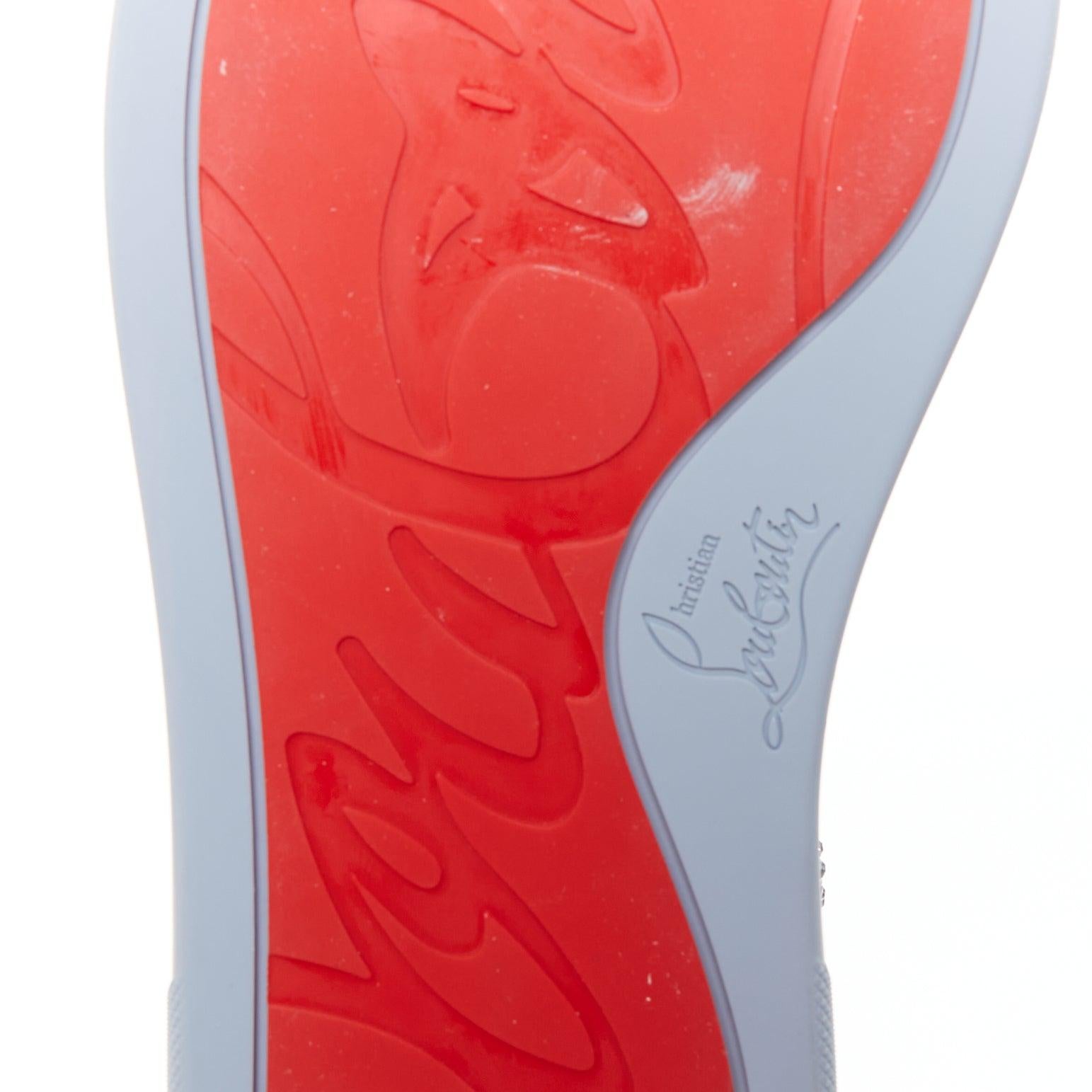 CHRISTIAN LOUBOUTIN Louis Junior Strass Plana Zinc cristal zapatilla baja EU43.5 en venta 5