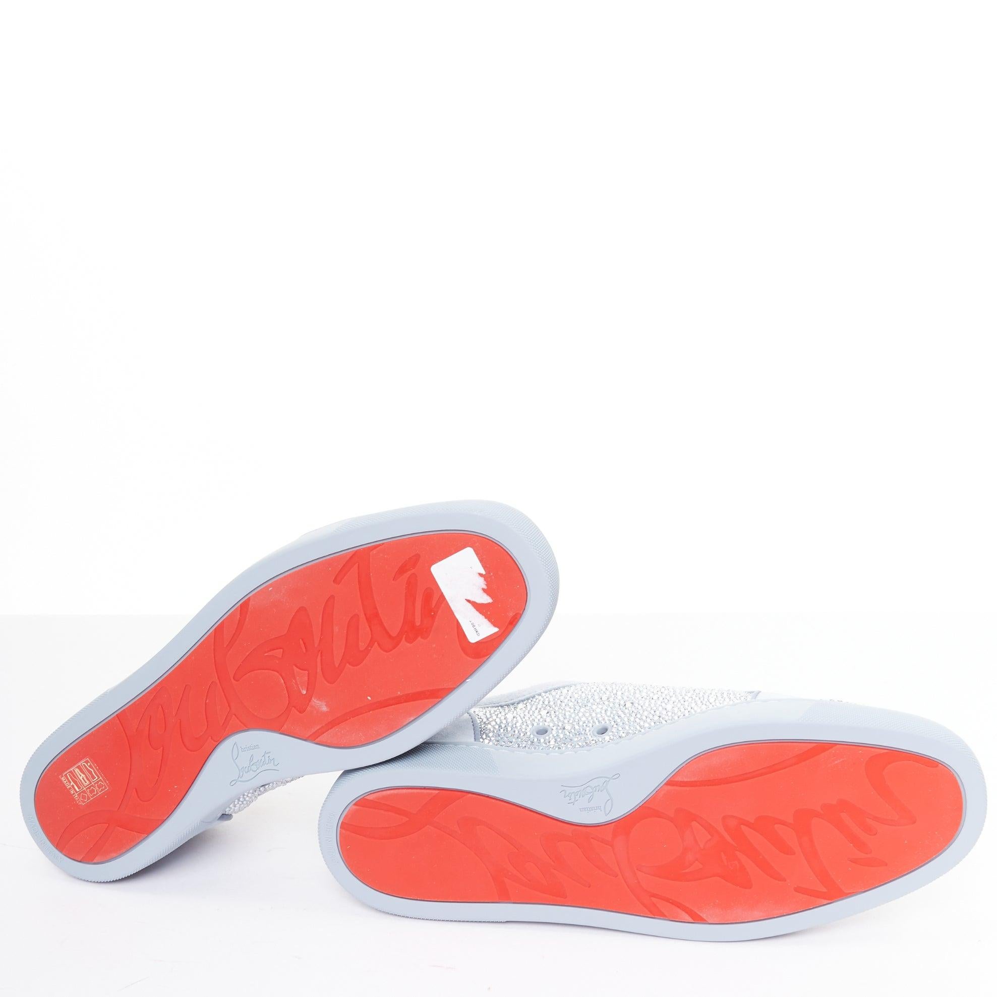 CHRISTIAN LOUBOUTIN Louis Junior Strass Plana Zinc cristal zapatilla baja EU43.5 en venta 6