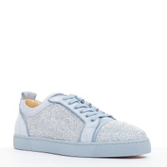 CHRISTIAN LOUBOUTIN Louis Junior Strass Flat Zinc crystal low top sneaker EU43.5