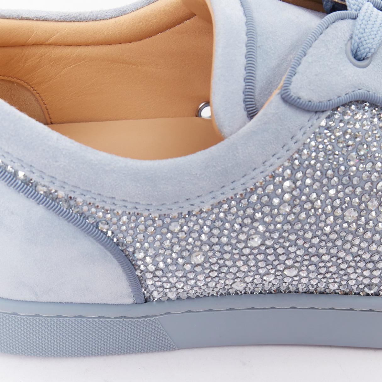 CHRISTIAN LOUBOUTIN Louis Junior Strass Plana Zinc cristal zapatilla baja EU43.5 en venta 3