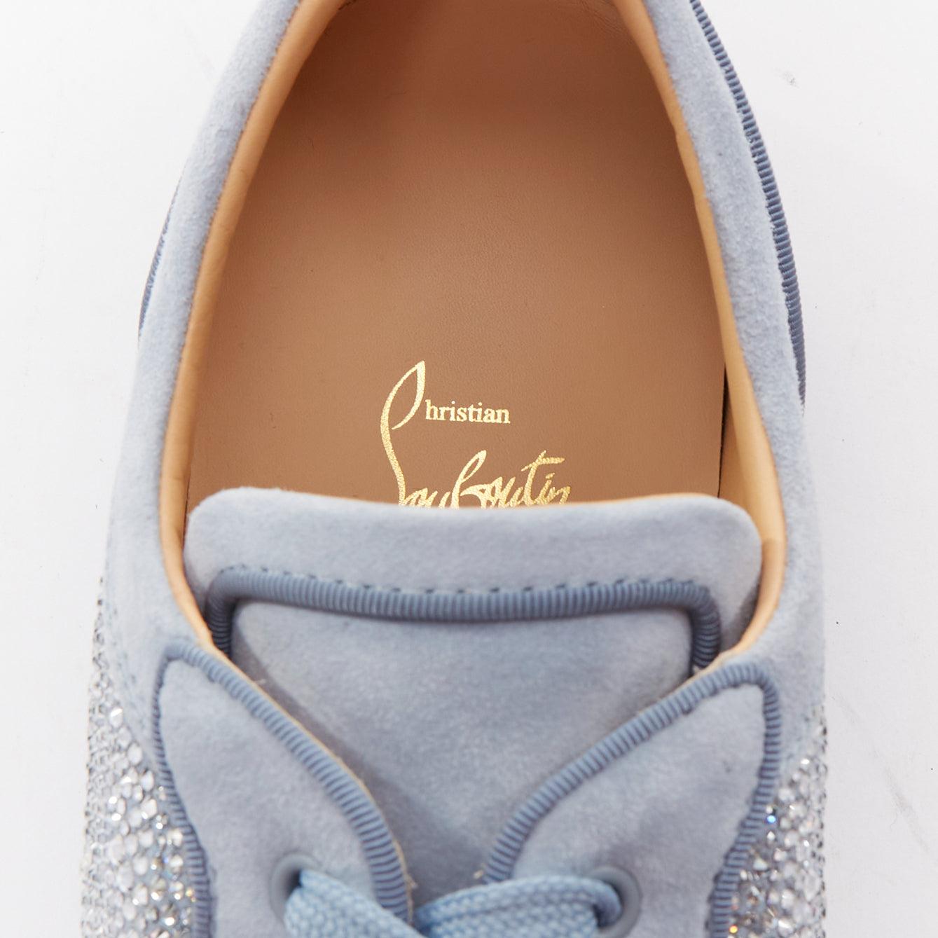 CHRISTIAN LOUBOUTIN Louis Junior Strass Plana Zinc cristal zapatilla baja EU43.5 en venta 4