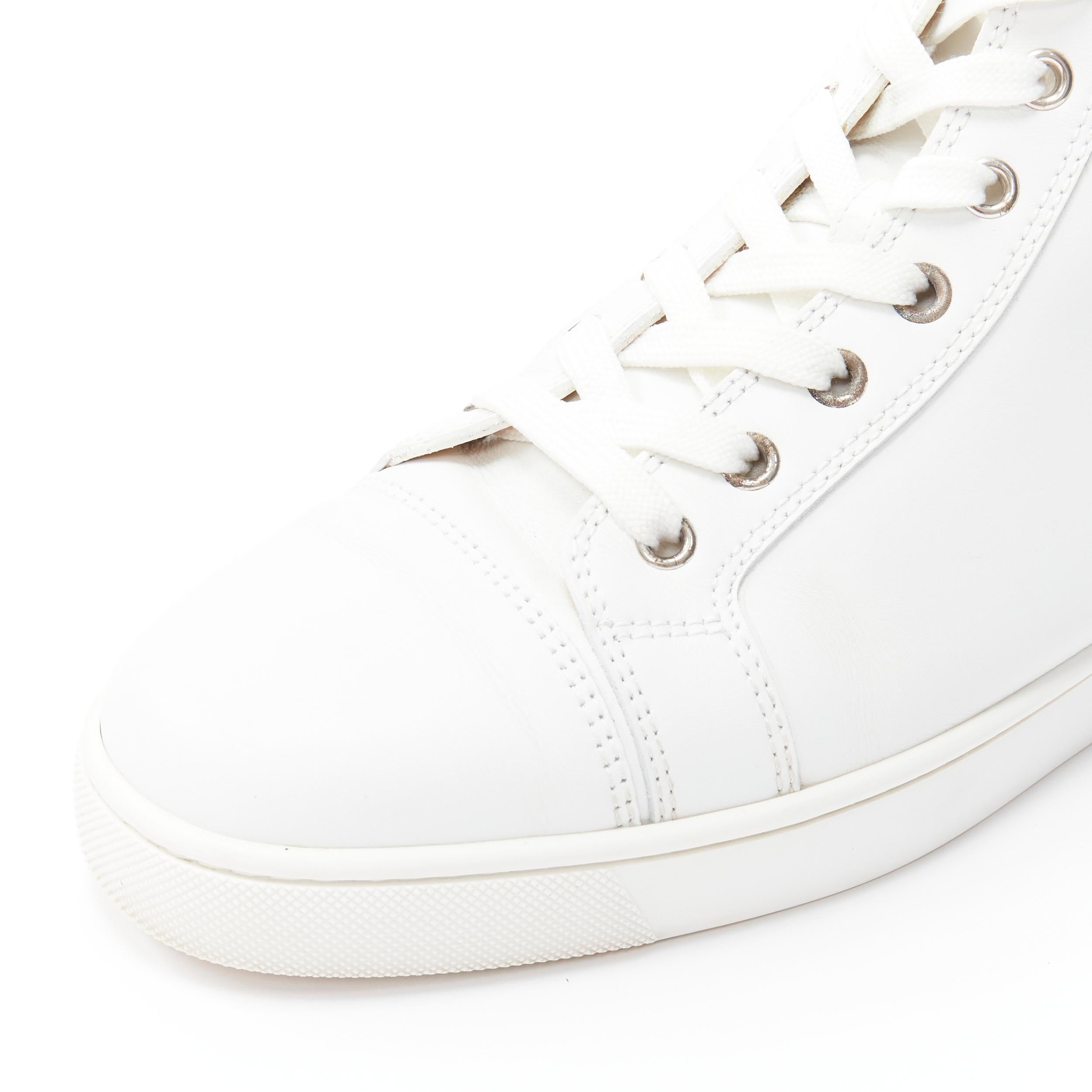 CHRISTIAN LOUBOUTIN Louis logo emblem white leather minimal  hi top sneaker EU40 1
