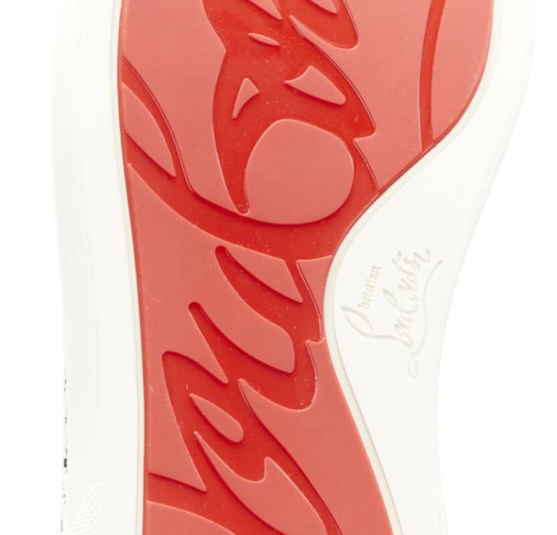 CHRISTIAN LOUBOUTIN Louis Orlato black white chevron high top sneaker EU43 For Sale 5