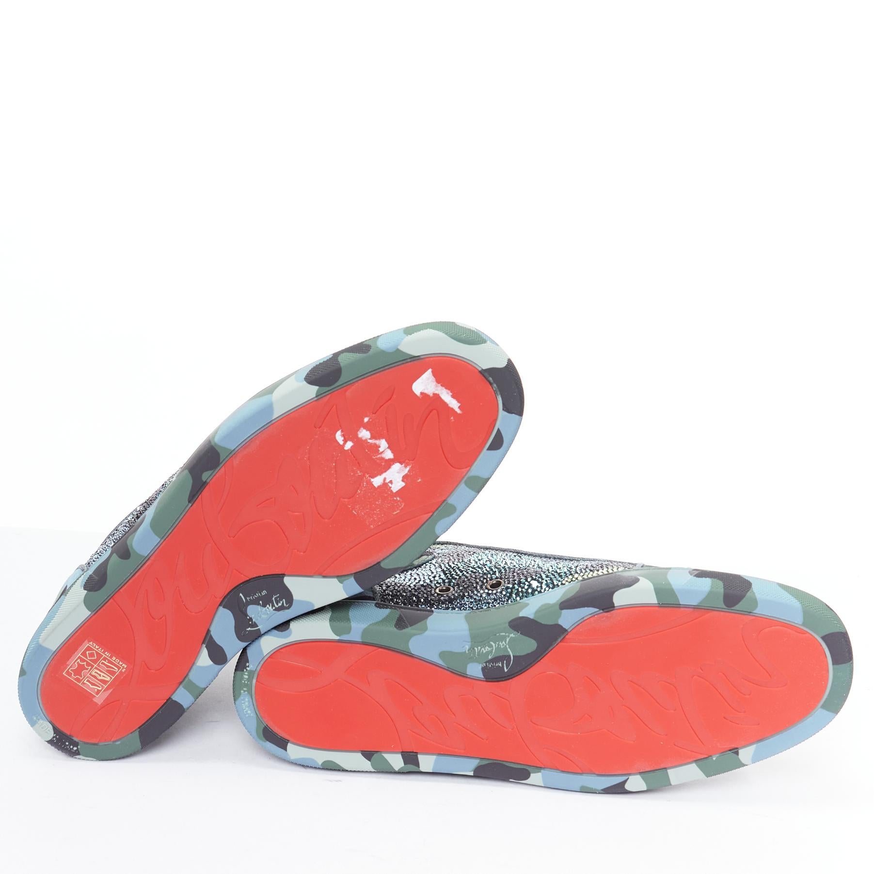 CHRISTIAN LOUBOUTIN Louis Orlato Strass Limited Edition blue green crystal high For Sale 6
