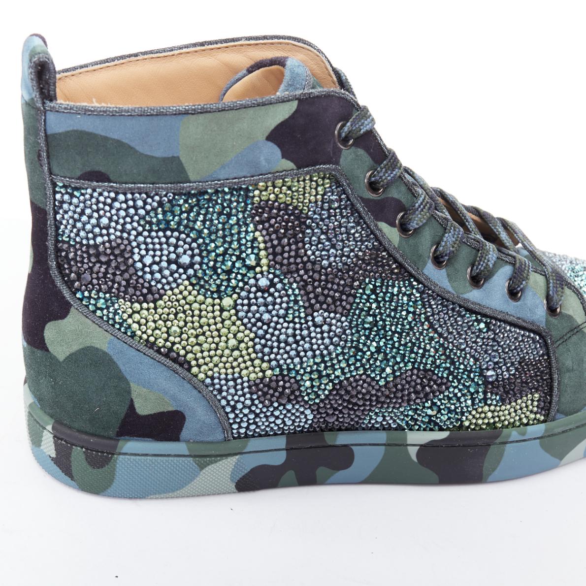 CHRISTIAN LOUBOUTIN Louis Orlato Strass Limited Edition blue green crystal high For Sale 3