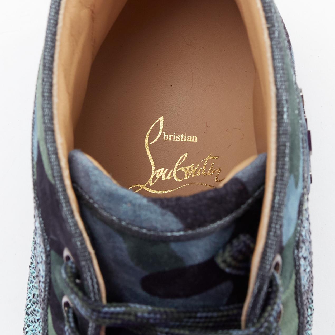 CHRISTIAN LOUBOUTIN Louis Orlato Strass Limited Edition blue green crystal high For Sale 4