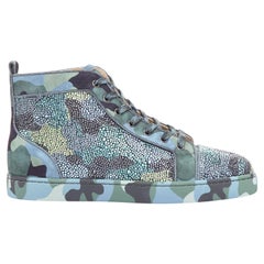 CHRISTIAN LOUBOUTIN Louis Orlato Strass Limited Edition blue green crystal high