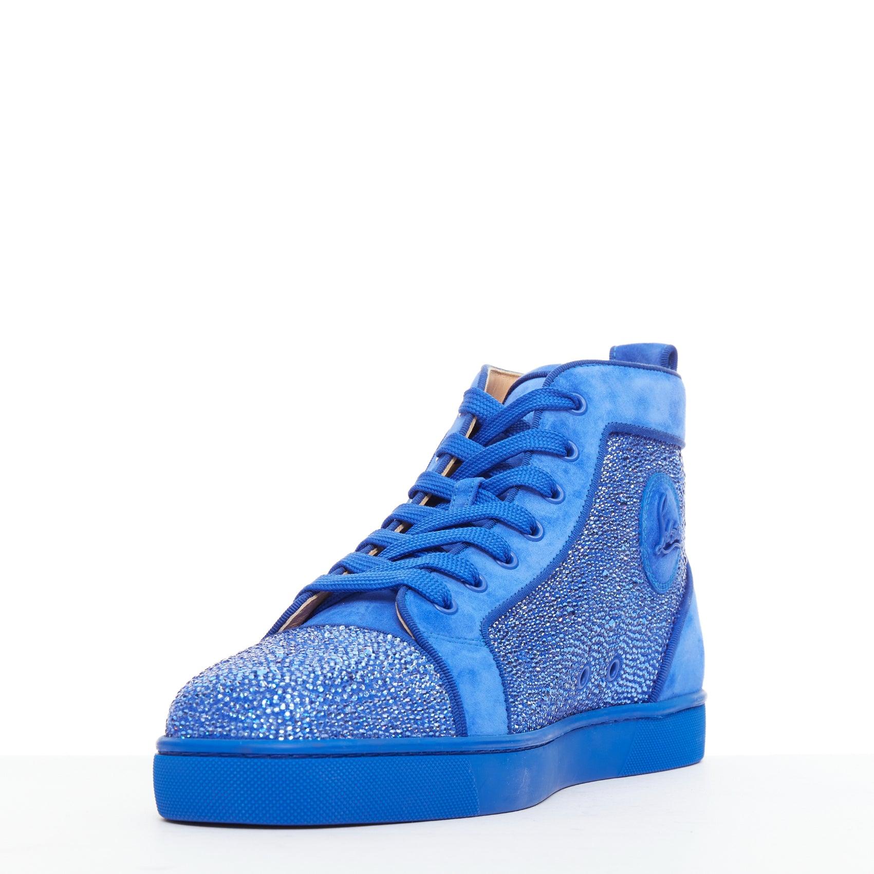 CHRISTIAN LOUBOUTIN Louis Orlato Zapatilla alta de ante con cristales EU44 en Nuevo estado para la venta en Hong Kong, NT
