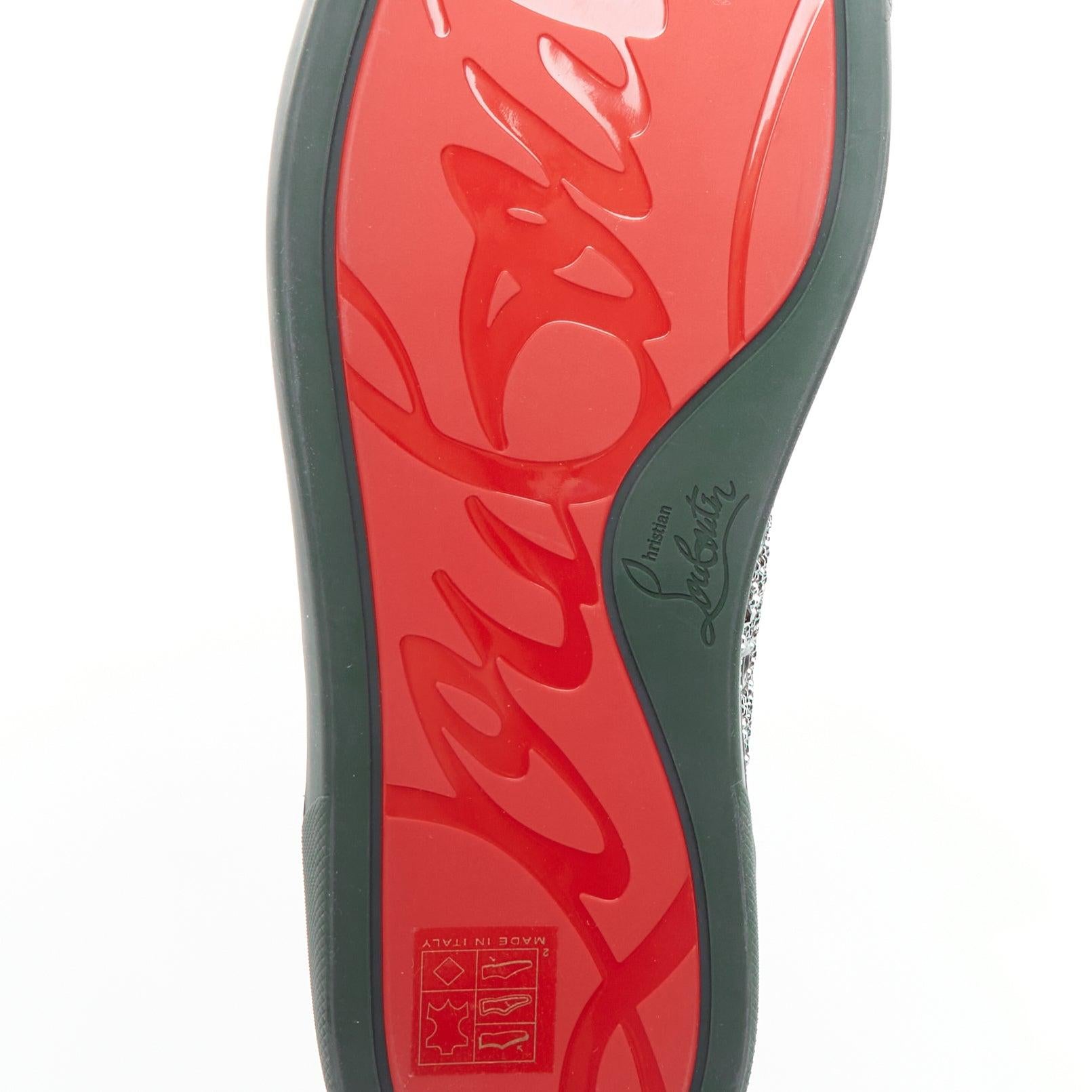 Haut haut CHRISTIAN LOUBOUTIN Louis Orlato Tsar vert strass cristaux en vente 5