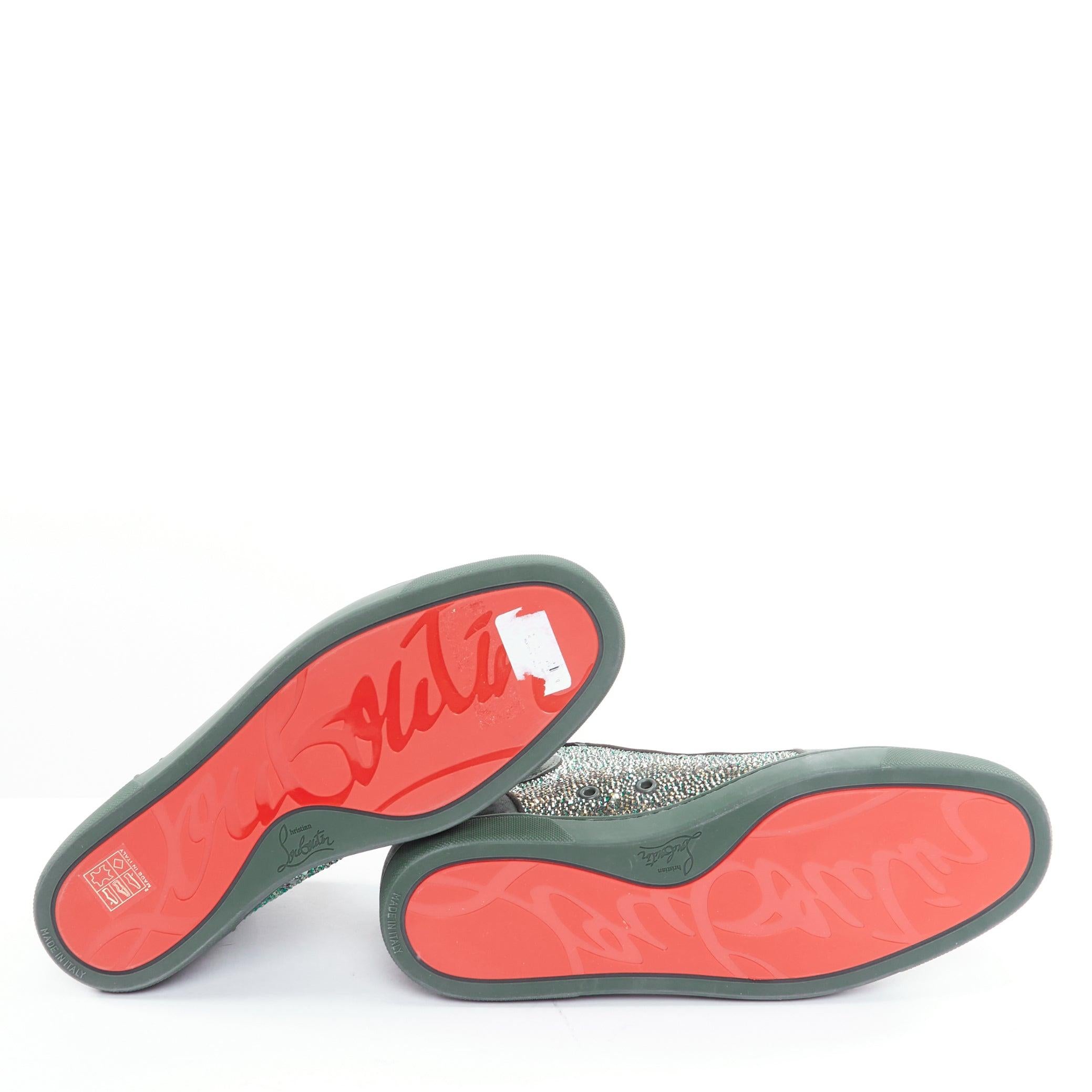 Haut haut CHRISTIAN LOUBOUTIN Louis Orlato Tsar vert strass cristaux en vente 6